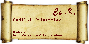 Csábi Krisztofer névjegykártya
