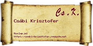 Csábi Krisztofer névjegykártya