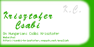 krisztofer csabi business card